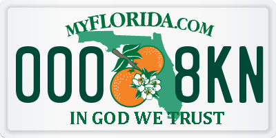 FL license plate 0008KN