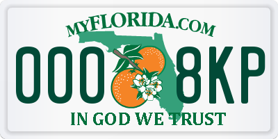 FL license plate 0008KP