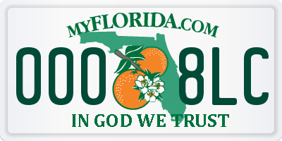 FL license plate 0008LC