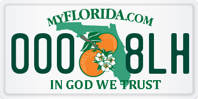 FL license plate 0008LH