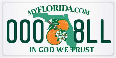 FL license plate 0008LL