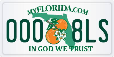 FL license plate 0008LS