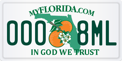FL license plate 0008ML