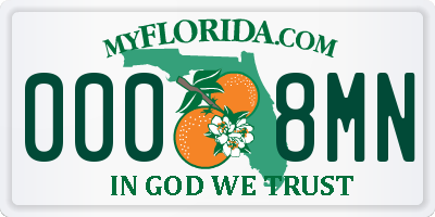 FL license plate 0008MN