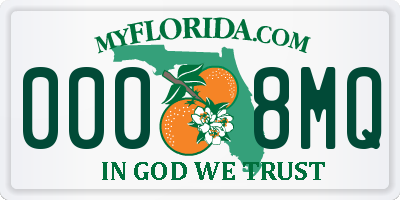 FL license plate 0008MQ