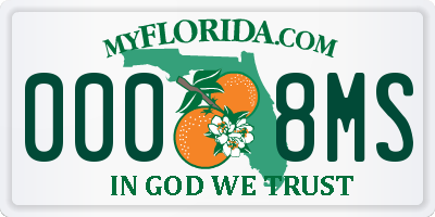 FL license plate 0008MS