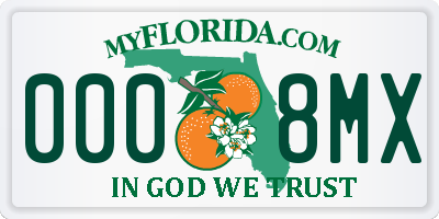 FL license plate 0008MX