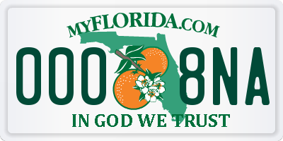 FL license plate 0008NA