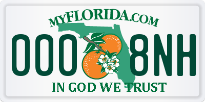 FL license plate 0008NH