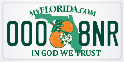 FL license plate 0008NR