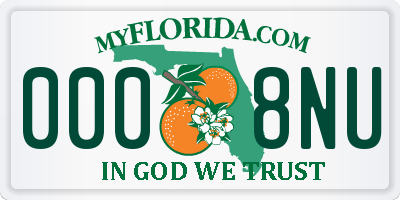 FL license plate 0008NU