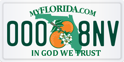 FL license plate 0008NV