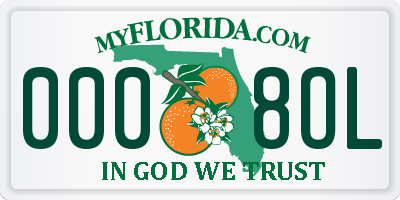 FL license plate 0008OL