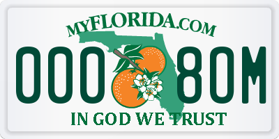 FL license plate 0008OM