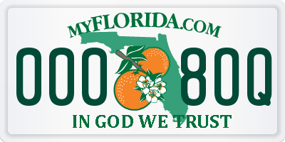 FL license plate 0008OQ