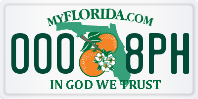 FL license plate 0008PH