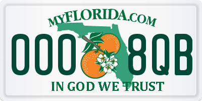 FL license plate 0008QB