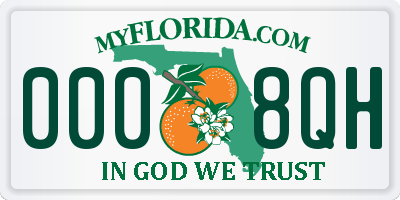 FL license plate 0008QH