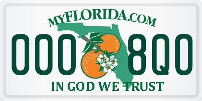 FL license plate 0008QO