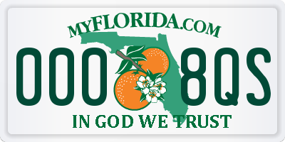 FL license plate 0008QS