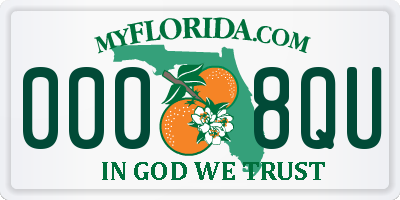 FL license plate 0008QU