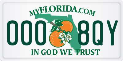 FL license plate 0008QY