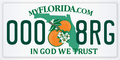 FL license plate 0008RG