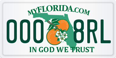 FL license plate 0008RL