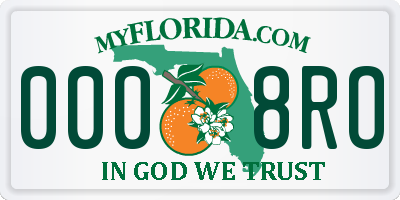 FL license plate 0008RO