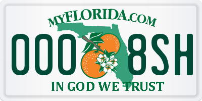 FL license plate 0008SH