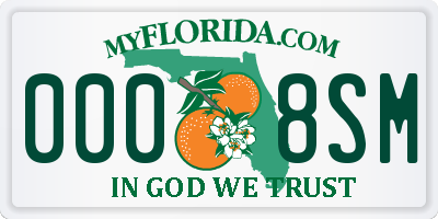 FL license plate 0008SM