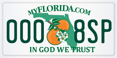 FL license plate 0008SP