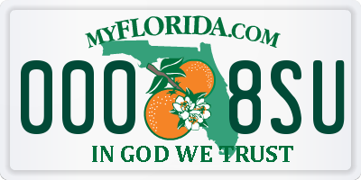 FL license plate 0008SU