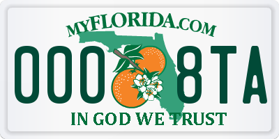 FL license plate 0008TA