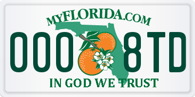 FL license plate 0008TD