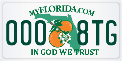 FL license plate 0008TG