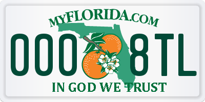 FL license plate 0008TL