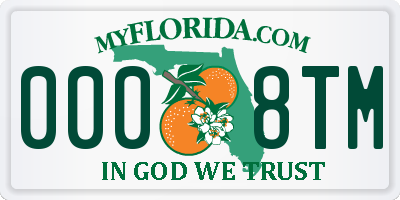 FL license plate 0008TM