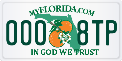 FL license plate 0008TP