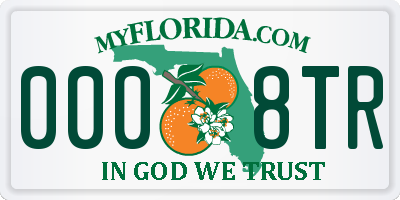 FL license plate 0008TR