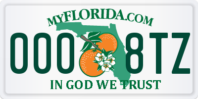 FL license plate 0008TZ