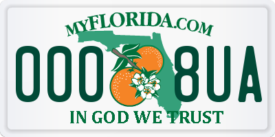 FL license plate 0008UA