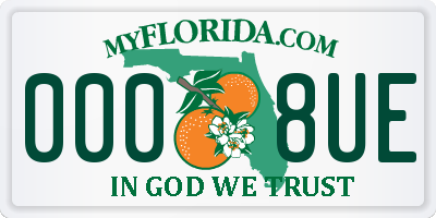 FL license plate 0008UE