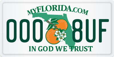 FL license plate 0008UF