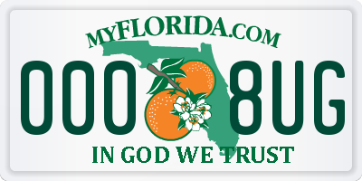 FL license plate 0008UG