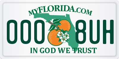 FL license plate 0008UH