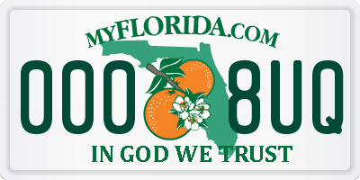 FL license plate 0008UQ