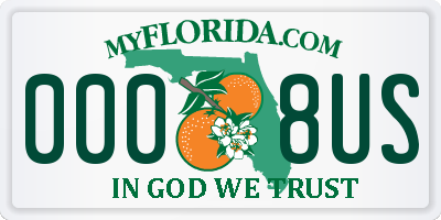 FL license plate 0008US