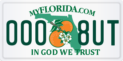 FL license plate 0008UT