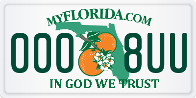 FL license plate 0008UU